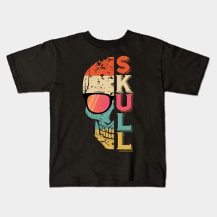 Colourful Skull WIth Glasses Kids T-Shirt